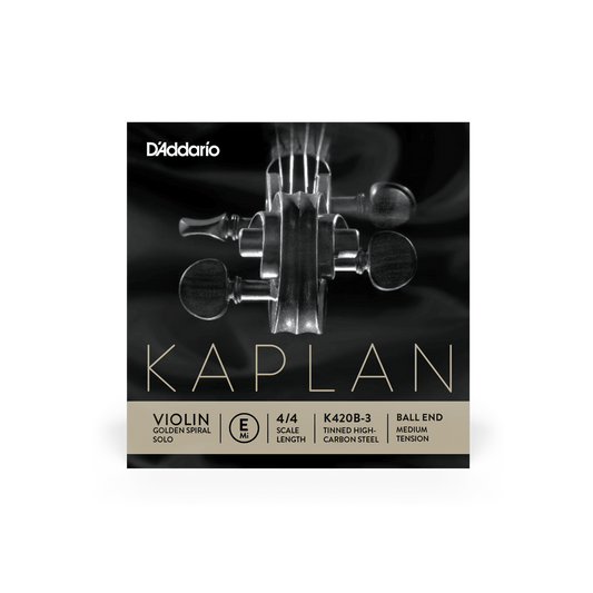 D'Addario  Kaplan Golden Spiral Solo Violin Single E String, 4/4 Scale, Medium Tension