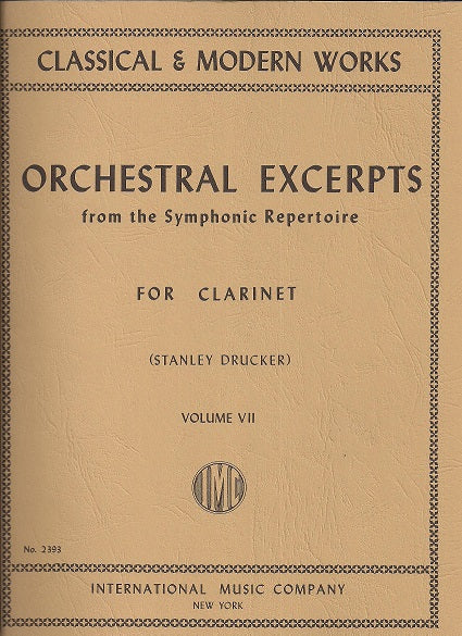 IMC BOOK - ORCHESTRAL EXCERPTS Volume VII (DRUCKER) - 2393