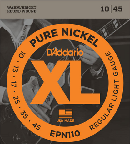D'Addario  XL Pure NICKEL, Regular Light, 10-45 Electric Guitar Strings